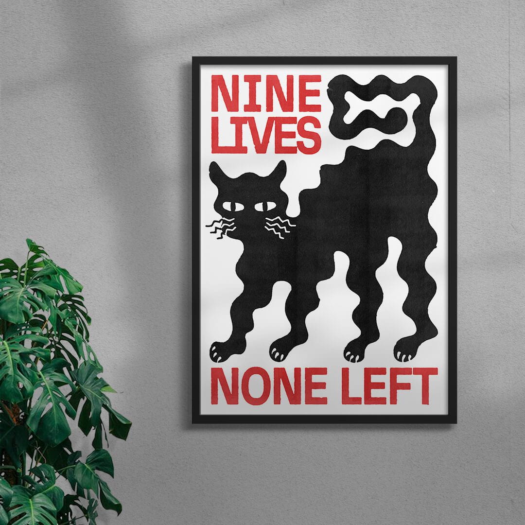 11.7x16.5" (A3) Nine Lives - UNFRAMED contemporary wall art print by Alexander Khabbazi - sold by DROOL