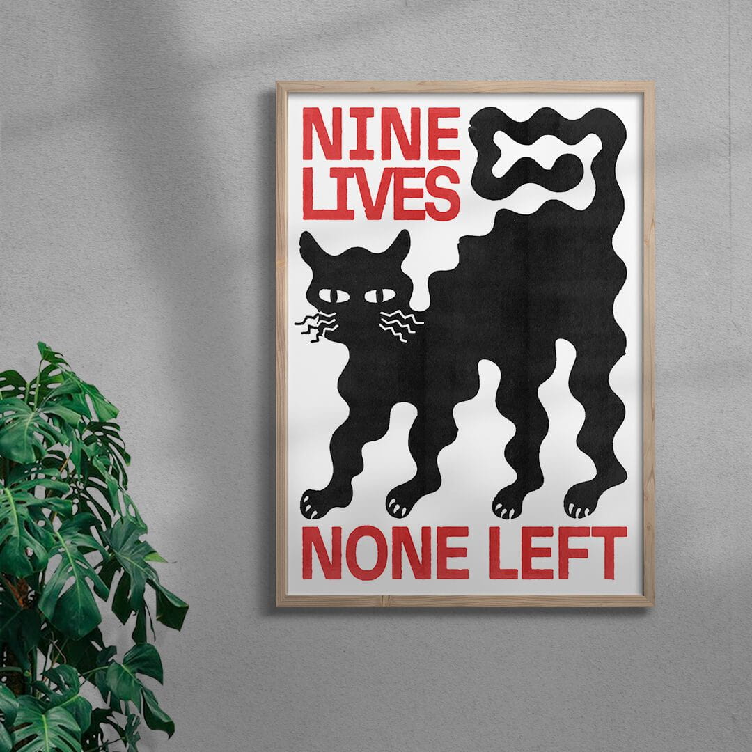 11.7x16.5" (A3) Nine Lives - UNFRAMED contemporary wall art print by Alexander Khabbazi - sold by DROOL