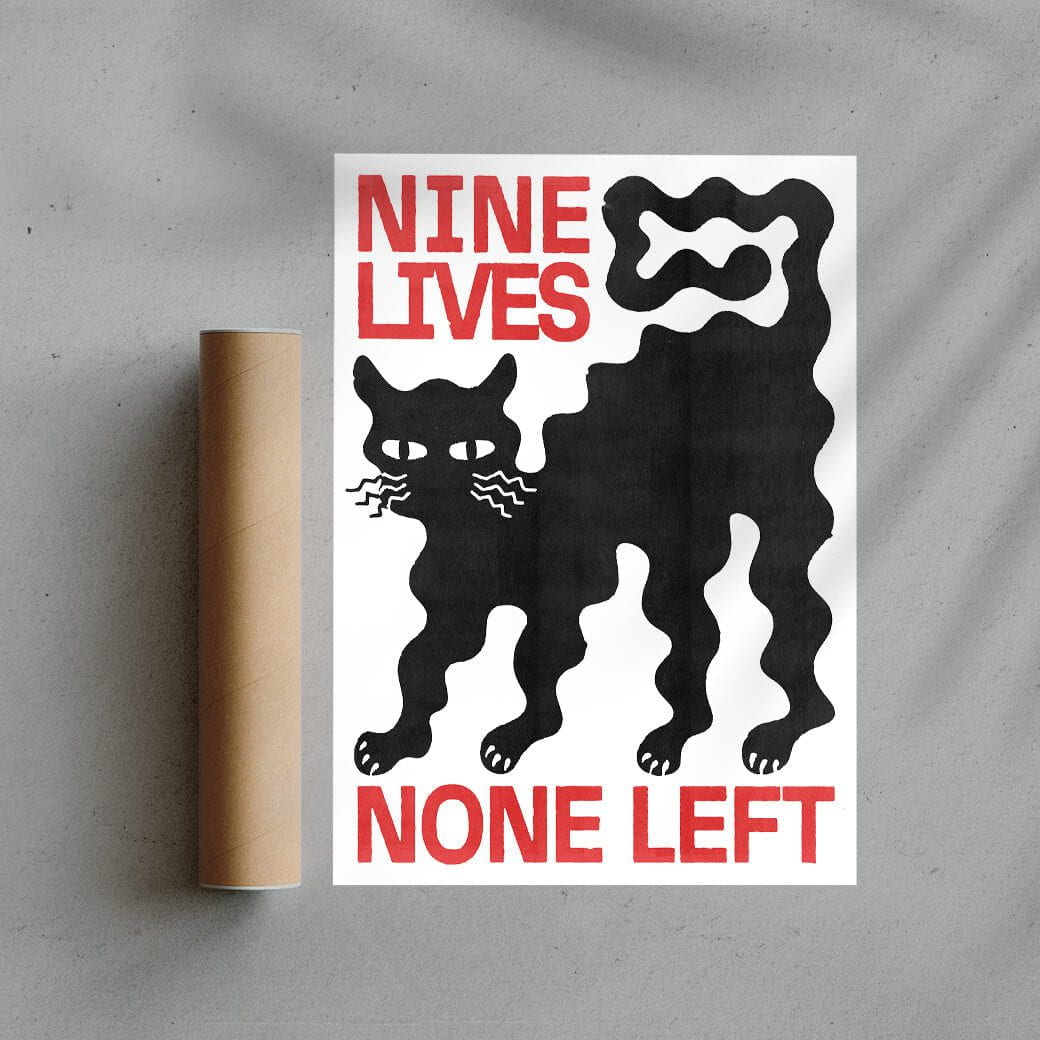 11.7x16.5" (A3) Nine Lives - UNFRAMED contemporary wall art print by Alexander Khabbazi - sold by DROOL