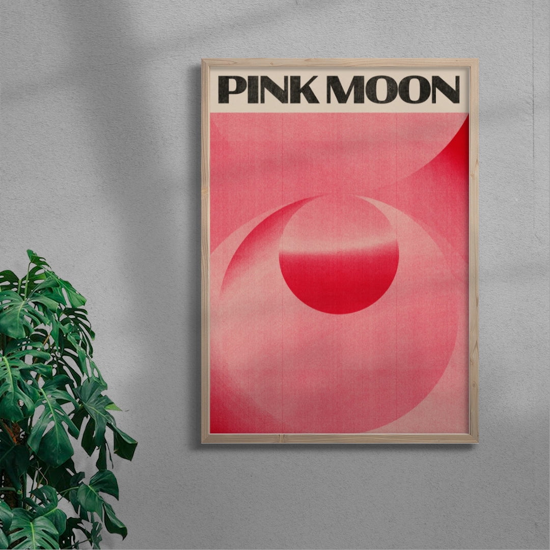 11.7x16.5" (A3) / Unframed Pink Moon - UNFRAMED contemporary wall art print by Henry M. - sold by DROOL