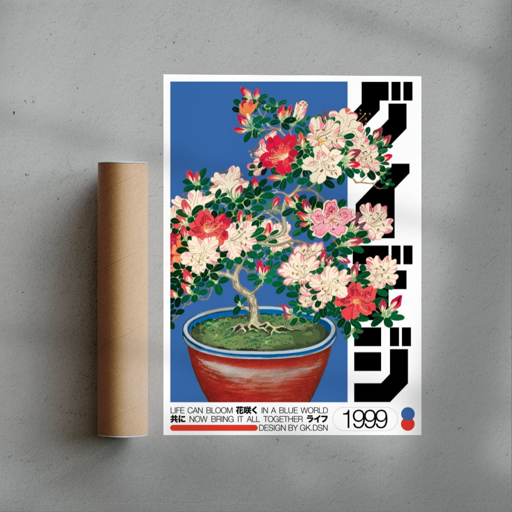 11.7x16.5" (A3) / Unframed Japanese Bloom - UNFRAMED contemporary wall art print by George Kempster - sold by DROOL