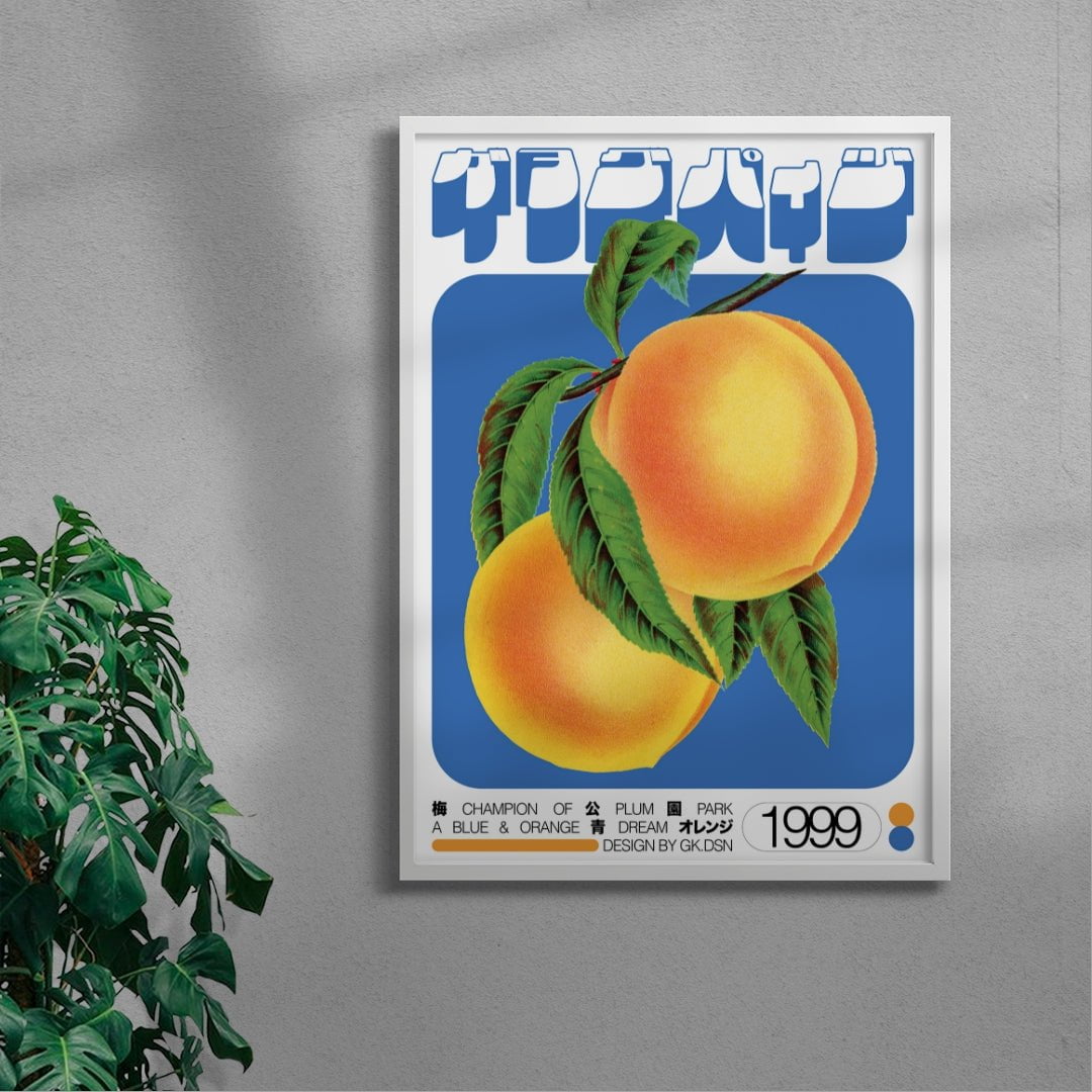 Champion Plum contemporary wall art print by George Kempster - sold by DROOL