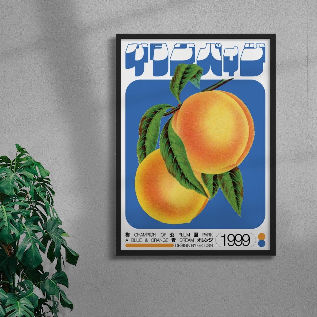 Champion Plum contemporary wall art print by George Kempster - sold by DROOL